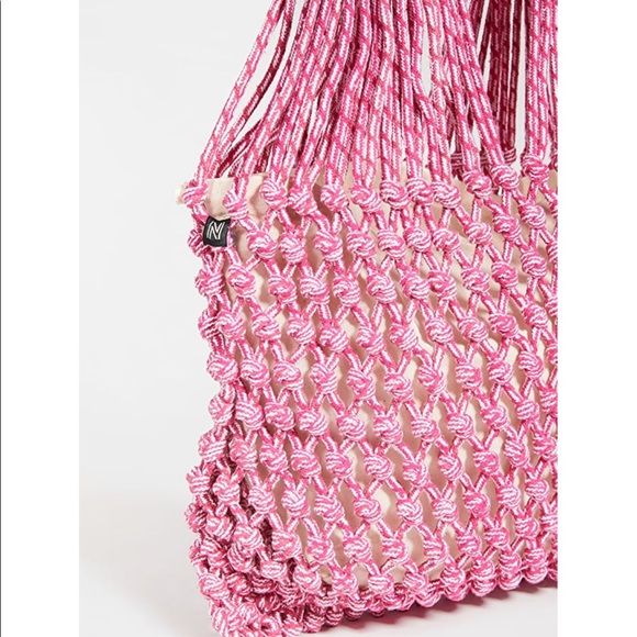 LAST ONE NANNACAY *Stella* pink red white crochet beach boho bag - Picture 3 of 4